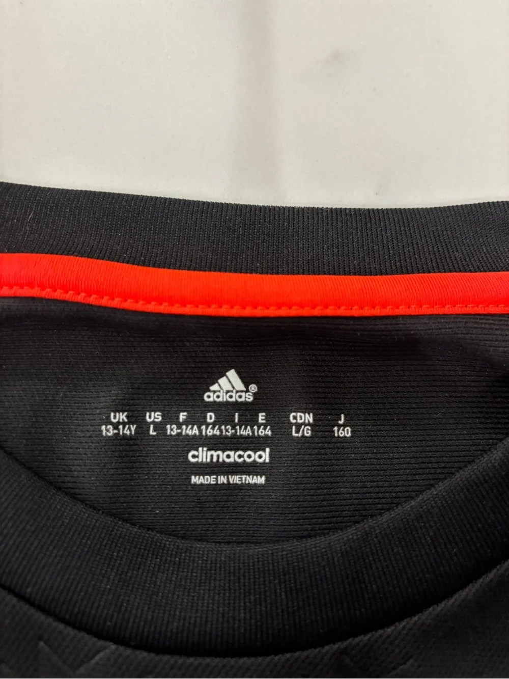 adidas Black and Red Manchester United Long Sleeve Jersey